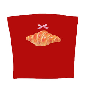 VILZSTUDIOS Stylish strapless top with croissant print