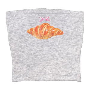 VILZSTUDIOS Stylish strapless top with croissant print