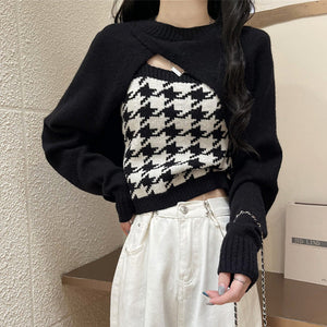 VILZSTUDIOS Chic dogtooth check co-ord set