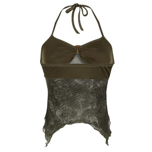 VILZSTUDIOS Chic floral lace halter top from VILZSTUDIOS