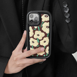 VILZSTUDIOS Floral plush iPhone case for stylish protection
