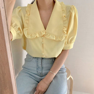 VILZSTUDIOS Stylish blouse with frill collar design
