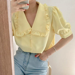 VILZSTUDIOS Stylish blouse with frill collar design