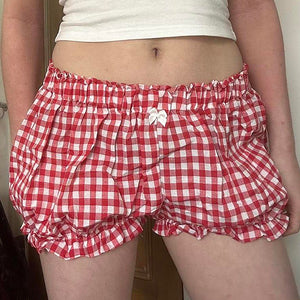 VILZSTUDIOS Chic gingham picnic shorts from VILZSTUDIOS