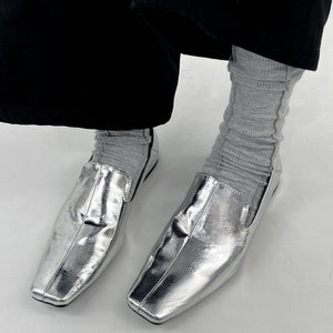 VILZSTUDIOS Chic square toe flat loafers in various colors