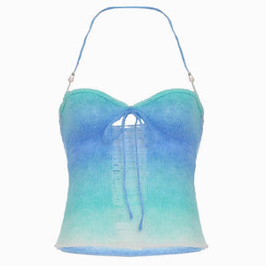 VILZSTUDIOS Chic gradient knit halter top for trendy summer style
