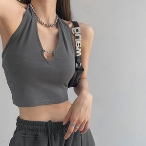 VILZSTUDIOS Chic heart cutout halter top from VILZSTUDIOS