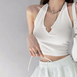 VILZSTUDIOS Chic heart cutout halter top from VILZSTUDIOS