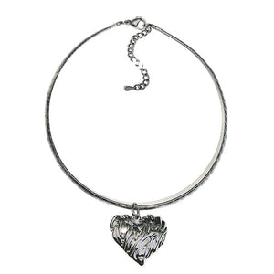 VILZSTUDIOS Stylish heart coin necklace with silver choker