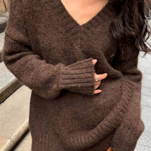 VILZSTUDIOS Stylish oversized knit sweater and flared skirt co-ord set