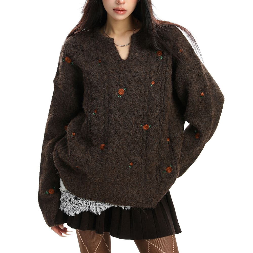 VILZSTUDIOS Chic knit rose cable sweater design