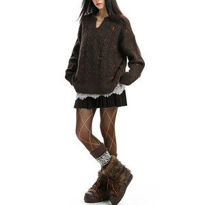 VILZSTUDIOS Chic knit rose cable sweater design