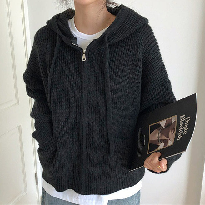 VILZSTUDIOS Chic knit zip up hoodie from VILZSTUDIOS