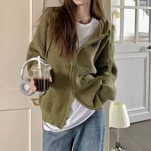 VILZSTUDIOS Chic knit zip up hoodie from VILZSTUDIOS