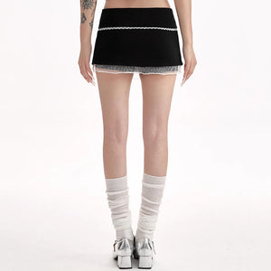 VILZSTUDIOS Lace bow skort with mesh underlayer