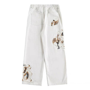 VILZSTUDIOS Stylish baggy jeans with lace detailing