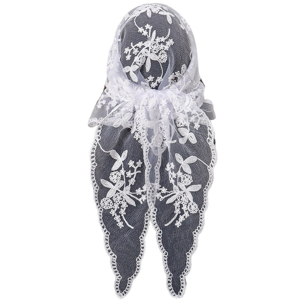 VILZSTUDIOS Chic Lace Embellished Hair Scarf