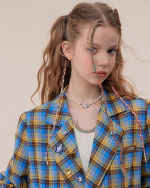 VILZSTUDIOS Oversized plaid blazer for stylish layering