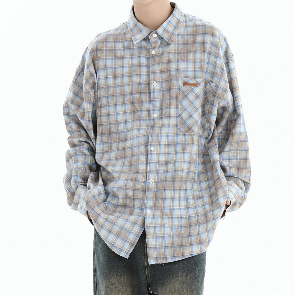 VILZSTUDIOS Chic pastel plaid oversized shirt from VILZSTUDIOS