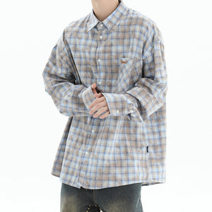 VILZSTUDIOS Chic pastel plaid oversized shirt from VILZSTUDIOS