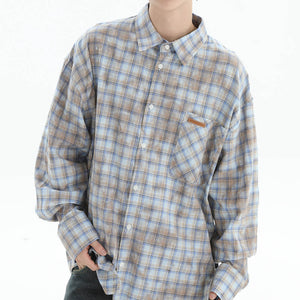 VILZSTUDIOS Chic pastel plaid oversized shirt from VILZSTUDIOS
