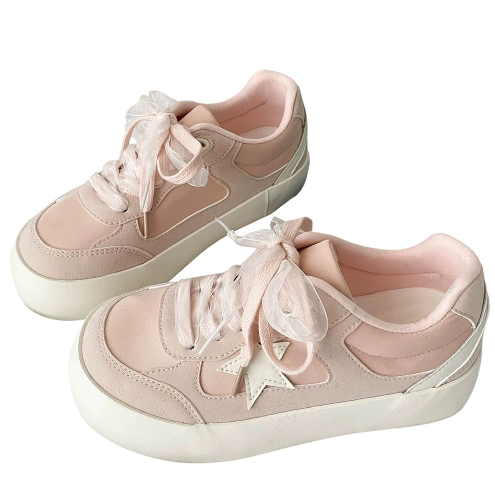 VILZSTUDIOS Stylish pastel sneakers with star patch design