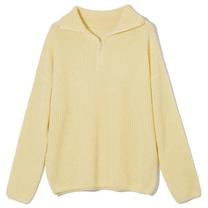 VILZSTUDIOS Chic pastel zip-up sweater jumper for streetwear fashion