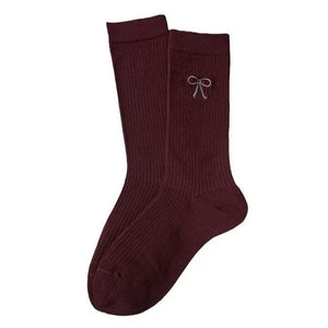 VILZSTUDIOS Cozy patterned socks in red and grey