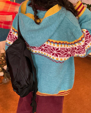 VILZSTUDIOS Chic hooded cardigan with pattern design