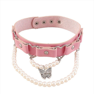VILZSTUDIOS Stylish vegan leather butterfly choker accessory