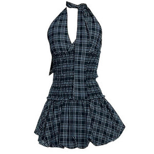 VILZSTUDIOS Fashionable two-piece set featuring a halter top and bubble skirt