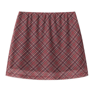 VILZSTUDIOS Chic plaid mesh top and mini skirt set