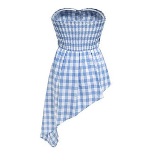 VILZSTUDIOS Chic plaid off shoulder top from VILZSTUDIOS