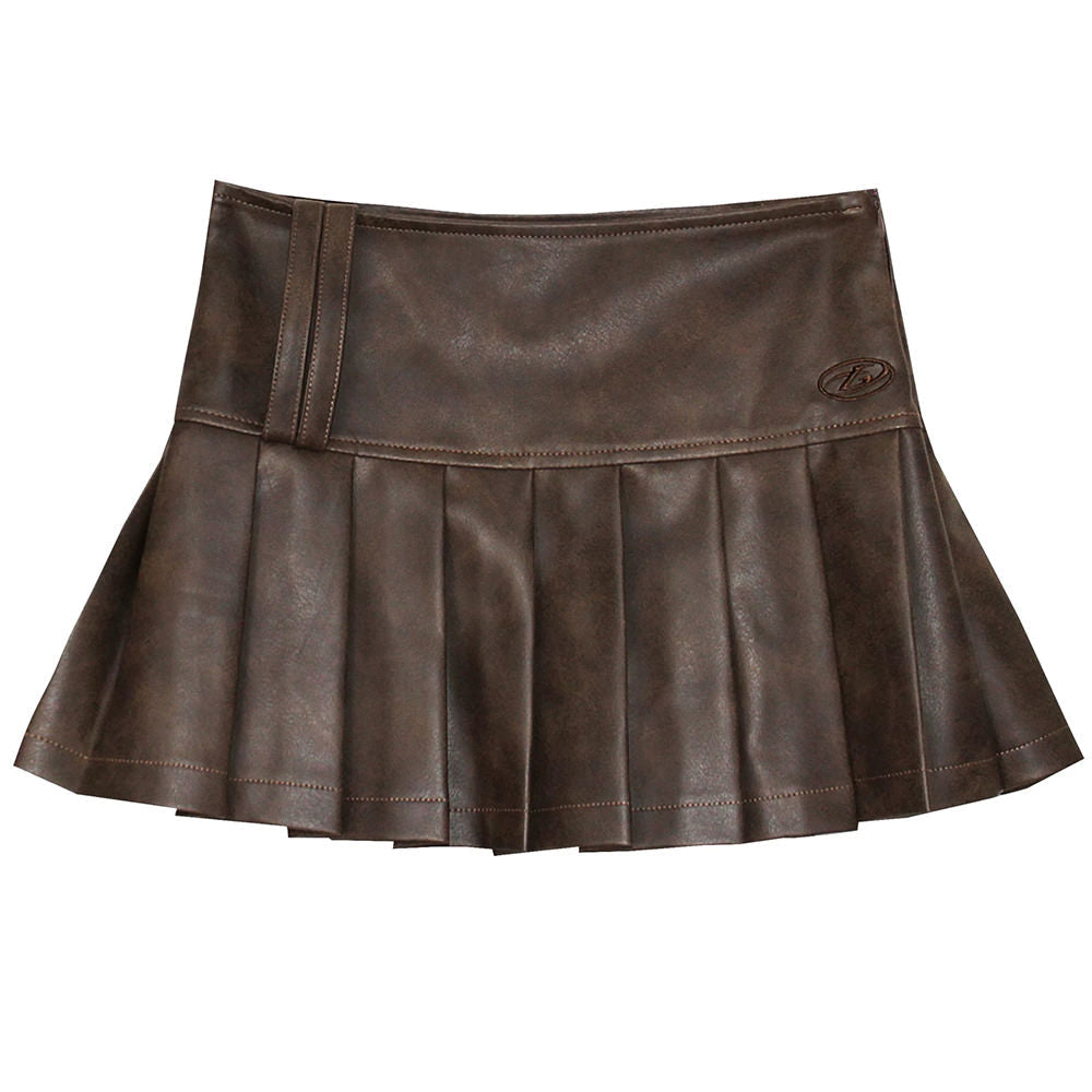 VILZSTUDIOS Chic pleated high-waist skirt in vegan leather