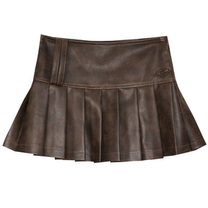VILZSTUDIOS Chic pleated high-waist skirt in vegan leather