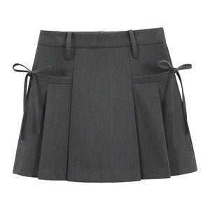 VILZSTUDIOS Chic pleated mini skirt with bows