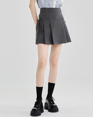 VILZSTUDIOS Chic pleated mini skirt with bows
