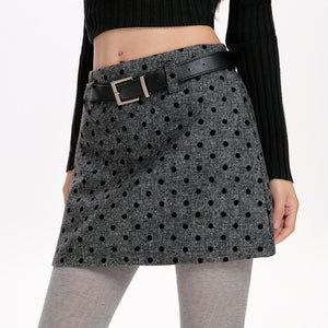 VILZSTUDIOS Chic A-line mini skirt with polka dot design