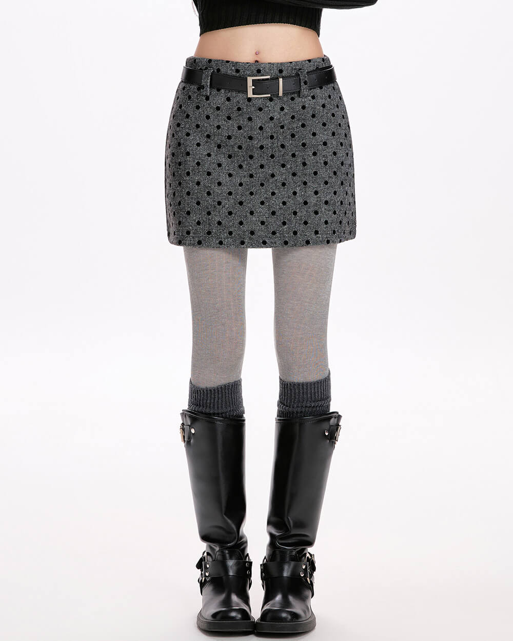 VILZSTUDIOS Chic A-line mini skirt with polka dot design