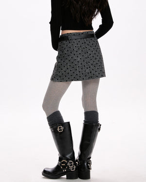 VILZSTUDIOS Chic A-line mini skirt with polka dot design