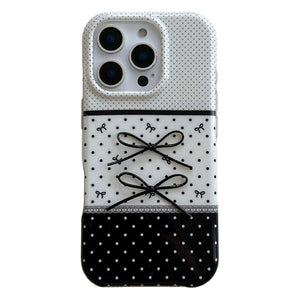 VILZSTUDIOS Stylish polka dot iPhone case with ribbon bows