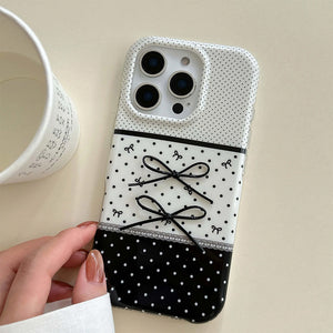 VILZSTUDIOS Stylish polka dot iPhone case with ribbon bows