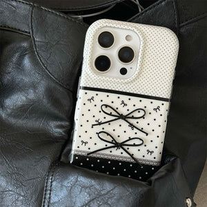 VILZSTUDIOS Stylish polka dot iPhone case with ribbon bows