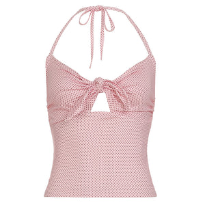VILZSTUDIOS Chic polka dot halter top from VILZSTUDIOS