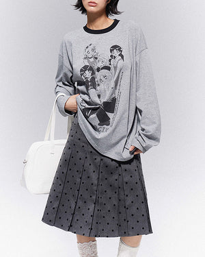 VILZSTUDIOS Chic polka dot mid-length skirt for stylish outfits
