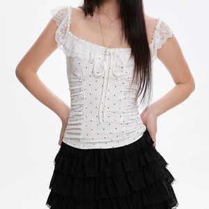 VILZSTUDIOS Chic polka dot ruffled top from VILZSTUDIOS