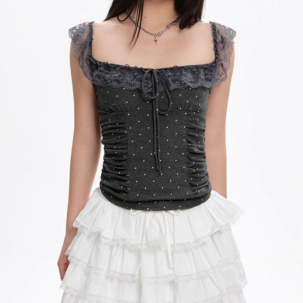 VILZSTUDIOS Chic polka dot ruffled top from VILZSTUDIOS