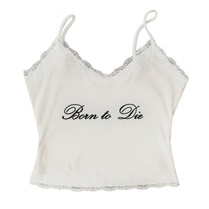 VILZSTUDIOS Stylish ribbed lace cami top for women's fashion