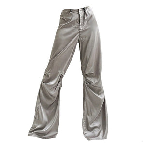 VILZSTUDIOS Stylish satin wide-leg trousers for modern fashion