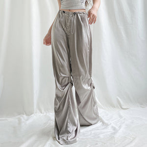 VILZSTUDIOS Stylish satin wide-leg trousers for modern fashion